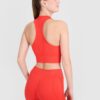 4F Crop-top treningowy slim bezszwowy damski - czerwony