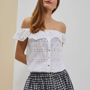 Ażurowa koszula biała
