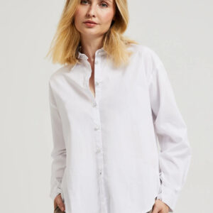 Gładka koszula z dlugimi rękawami biała