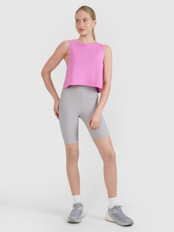 4F Top regular z nadrukiem damski - różowy