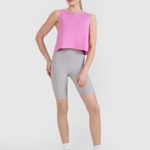 4F Top regular z nadrukiem damski - różowy