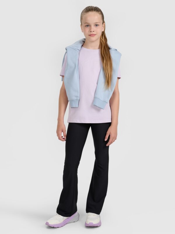 2587532d7286a72cae60b4fce46fff8b0ab1a4a7 4F T-shirt regular z nadrukiem dziewczęcy - fioletowy 134 (8-9 lat)