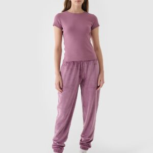 25a75f33c28353d5b4ba0bd31c6bca5dc2ce0892 4F T-shirt slim gładki damski - różowy