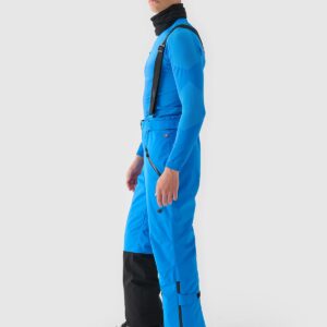 4F Spodnie narciarskie z szelkami membrana Dermizax 20000 męskie - turkusowe