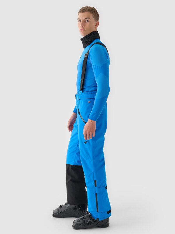 4F Spodnie narciarskie z szelkami membrana Dermizax 20000 męskie - turkusowe