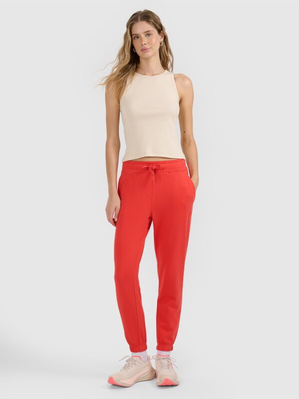 4F Top slim gładki damski - beżowy