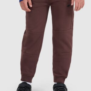 4F Spodnie dresowe joggery chłopięce - brązowe 128 (7-8 lat)