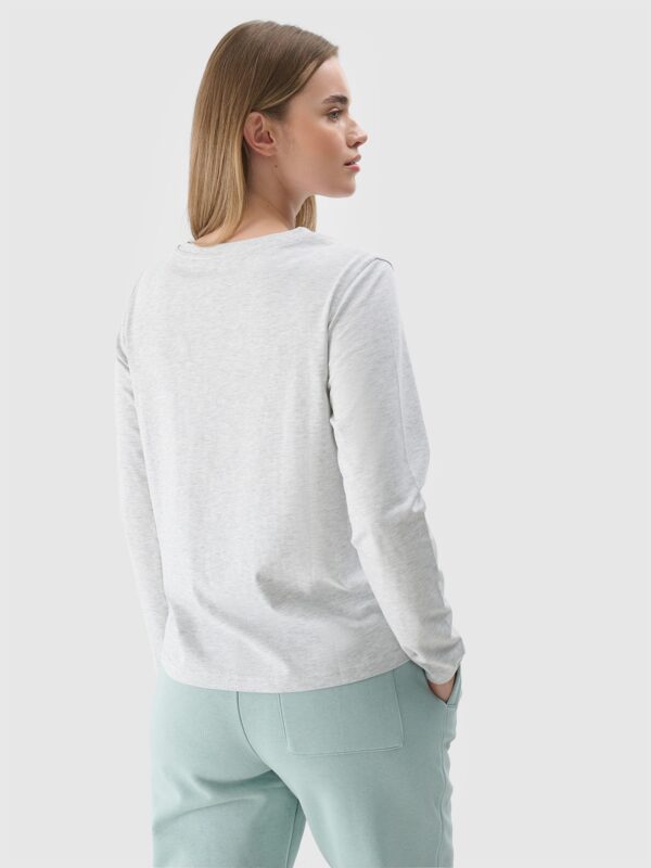 4F Longsleeve oversize gładki damski - szary