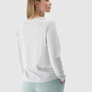 4F Longsleeve oversize gładki damski - szary