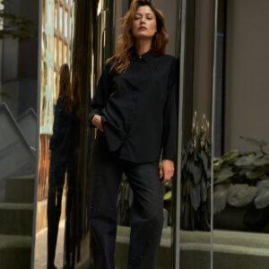 Koszula z kołnierzykiem czarna