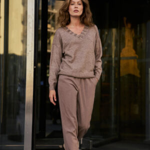 Spodnie cygaretki brązowe