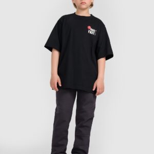 4F T-shirt oversize z nadrukiem chłopięcy - czarny 122 (6-7 lat)