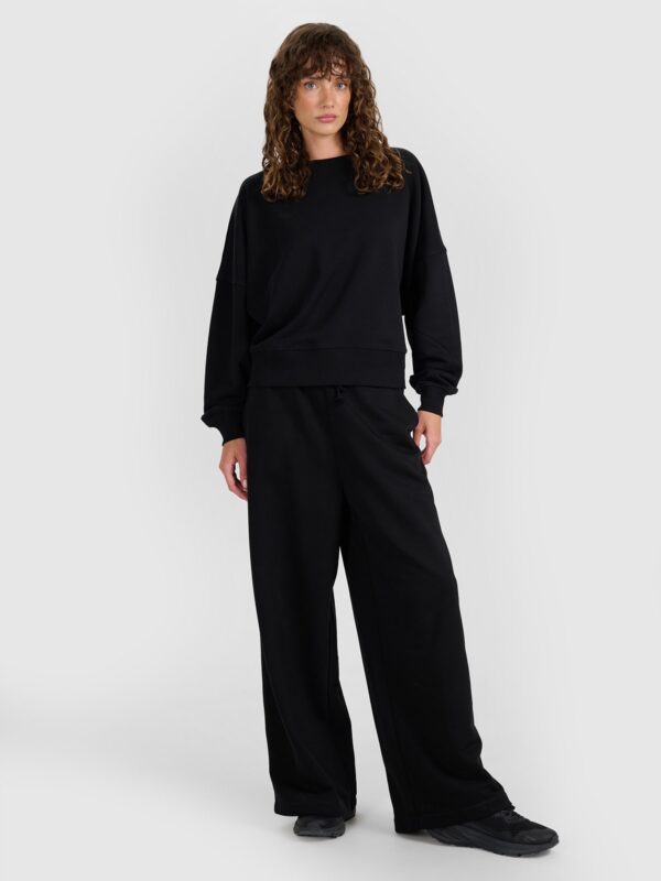 2a047dfd2d8d858bda2d53e684ba7e5296d9b894 4F Bluza dresowa nierozpinana bez kaptura damska - czarna