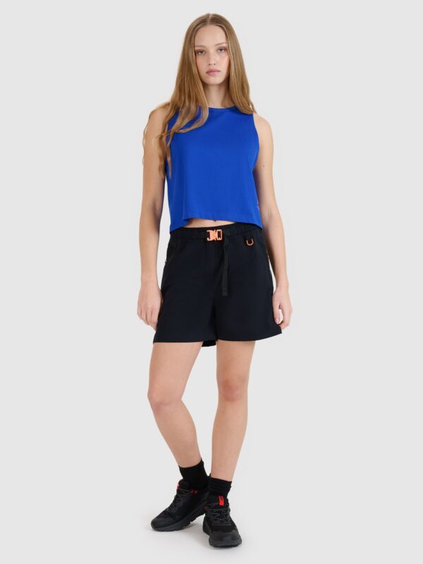 4F Top z nadrukiem damski - niebieski