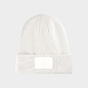4F Czapka beanie uniseks - kremowa