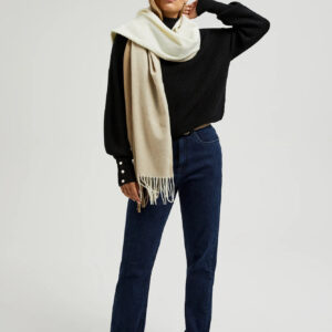 Szalik z frędzlami beżowy