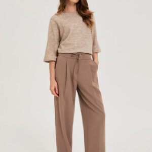 2abb26ff01c4932c5e4ec5f468f7e0422c657da9 Spodnie z szerokimi nogawkami beżowe