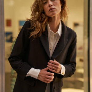 Gładka marynarka czarna