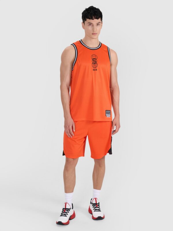 4F Tank top do koszykówki oversize szybkoschnący męski - pomarańczowy