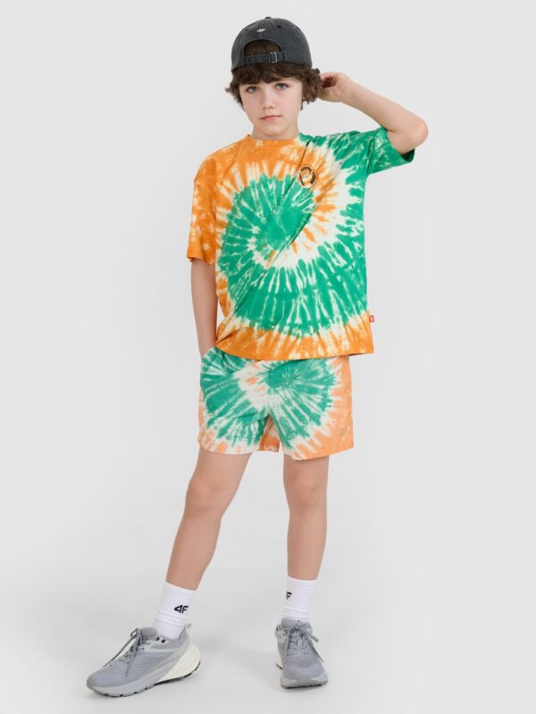 2b9a903b4fb0dd38ffd0fb30ac419a83f5be4839 4F T-shirt oversize tie-die chłopięcy - multikolor 122 (6-7 lat)