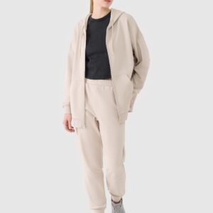 2bba00afc6f70b01f0fc6655d0c385ab600f7099 4F T-shirt slim z prążkowanej dzianiny damski - czarny