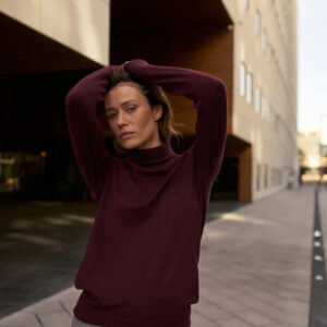 Gładki golf burgundowy