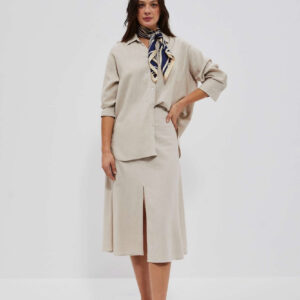 2bdc9d80dbdfd5199340490a4e0ea6084e5ee339 Spódnica z rozcięciem ciemnobeżowa