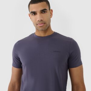 4F T-shirt regular gładki męski - szary