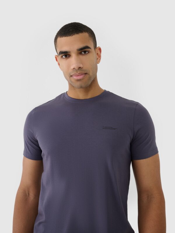 4F T-shirt regular gładki męski - szary