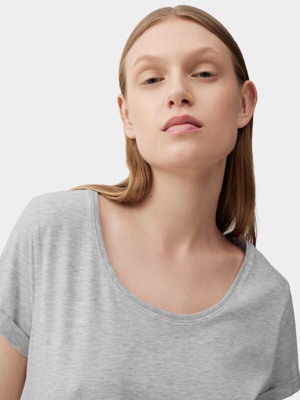 4F T-shirt regular gładki damski