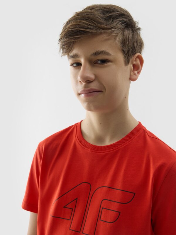 4F T-shirt z nadrukiem chłopięcy - pomarańczowy 122 (6-7 lat)