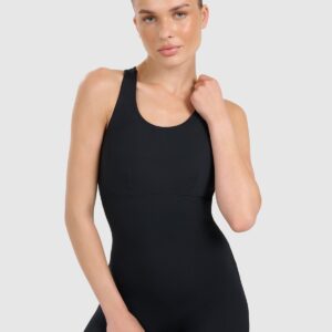 4F Kombinezon do jogi i pilatesu szybkoschnący damski - czarny