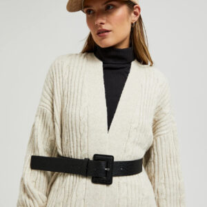 2d8c42a88ffe1e7b7e43aded9a5f511303faaf8f Pasek w zwierzęcy wzór z kwadratową klamrą czarny