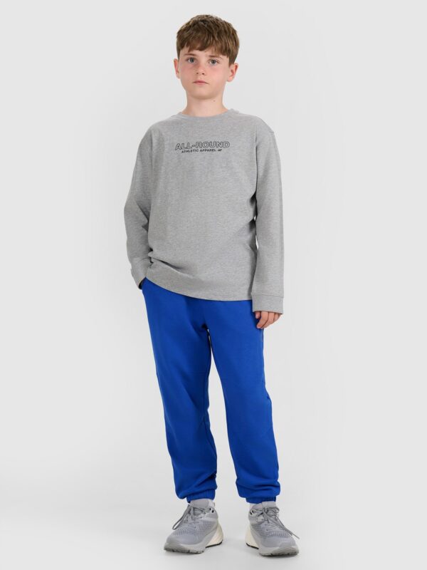 4F Longlseeve regular z nadrukiem chłopięcy - szary 158 (12-13 lat)