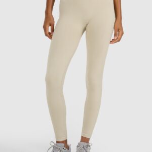 4F Legginsy treningowe bezszwowe damskie - beżowe