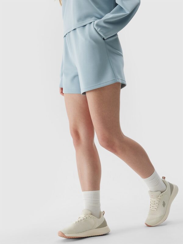 4F Spodenki dresowe z dodatkiem modalu damskie - niebieskie