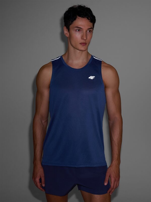 4F Tank top do biegania regular szybkoschnący męski - granatowy