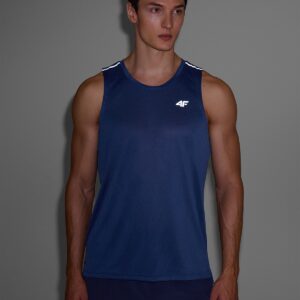 4F Tank top do biegania regular szybkoschnący męski - granatowy