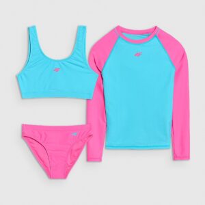 4F Kostium kąpielowy trzyczęściowy dziewczęcy - turkusowy 158/164 (12-14 lat)