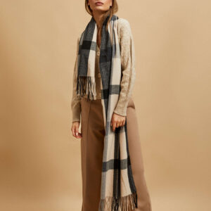 Szalik w kratę niebieski