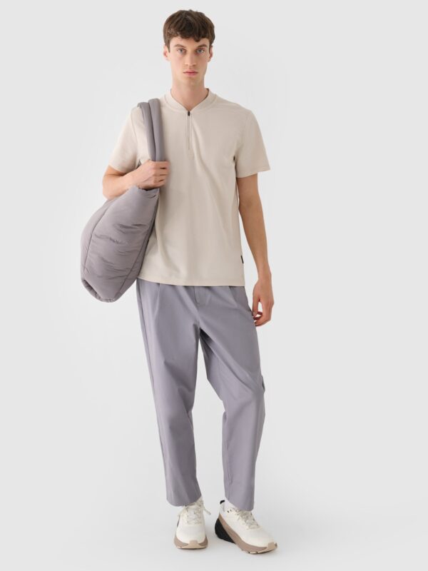 4F Koszulka polo męska - beżowa