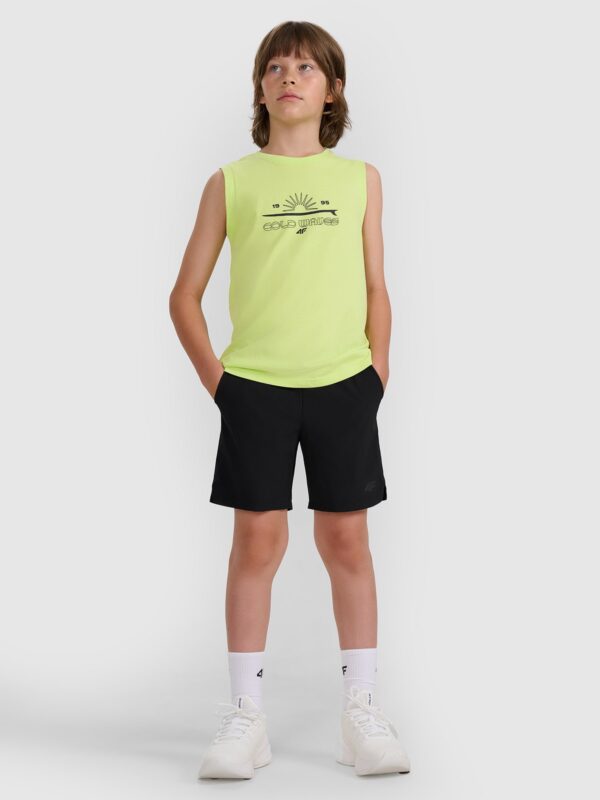 4F Tank top regular z nadrukiem chłopięcy - zielony 140 (9-10 lat)