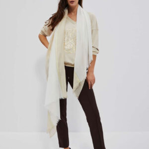 Szal w pasy w kolorze beżu