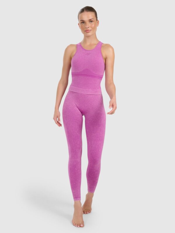 30c3077349bac6187374b4f37759e287dab8dee4 4F Top do jogi i pilatesu slim szybkoschnący damski - różowy