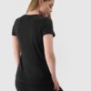 4F T-shirt slim z nadrukiem damski - czarny