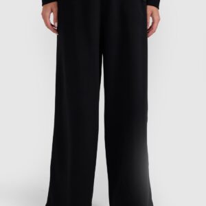 4F Spodnie dresowe z szerokimi nogawkami damskie - czarne