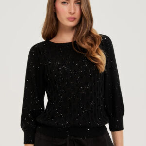 314ee9274e6b7c095578891f34742170fb88d3b8 Sweter z cekinami czarny