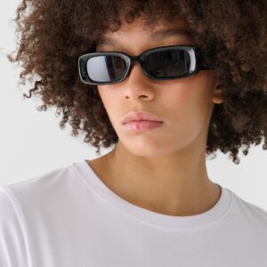 4F Longsleeve oversize gładki damski - biały