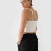 4F Crop top slim damski - biały