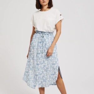 33bc131a8dbb1014e6df403aac1a375b9f342bf0 Spódnica lyocell w kwiaty błękitna